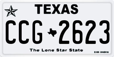 TX license plate CCG2623