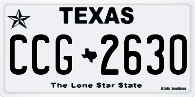 TX license plate CCG2630
