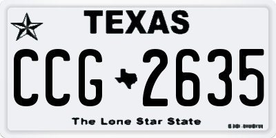 TX license plate CCG2635