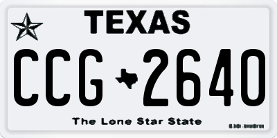 TX license plate CCG2640