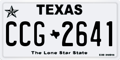TX license plate CCG2641