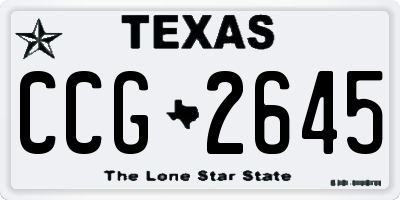 TX license plate CCG2645