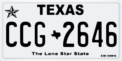TX license plate CCG2646