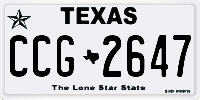 TX license plate CCG2647