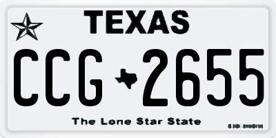 TX license plate CCG2655