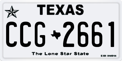TX license plate CCG2661