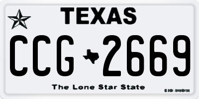 TX license plate CCG2669