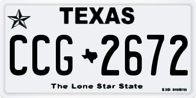 TX license plate CCG2672