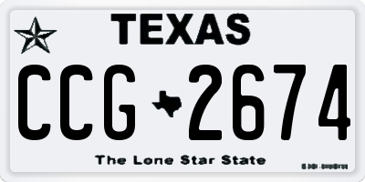 TX license plate CCG2674