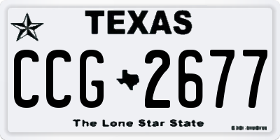 TX license plate CCG2677