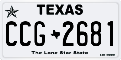 TX license plate CCG2681