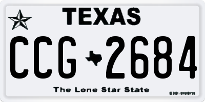 TX license plate CCG2684