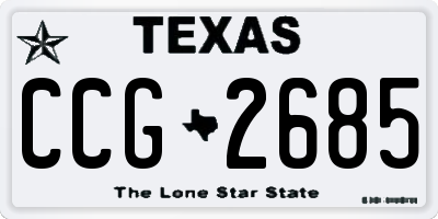 TX license plate CCG2685