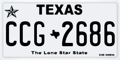 TX license plate CCG2686