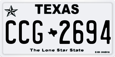 TX license plate CCG2694