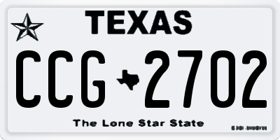 TX license plate CCG2702