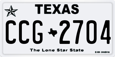 TX license plate CCG2704