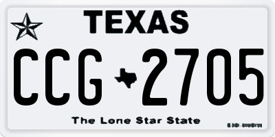 TX license plate CCG2705