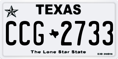 TX license plate CCG2733