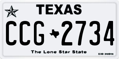 TX license plate CCG2734