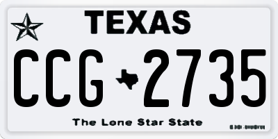 TX license plate CCG2735
