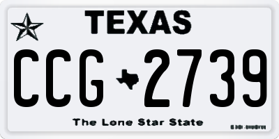 TX license plate CCG2739