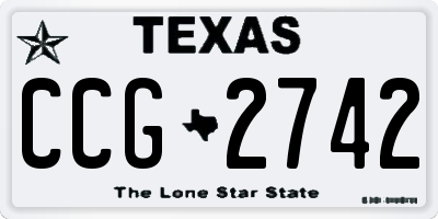 TX license plate CCG2742