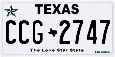 TX license plate CCG2747