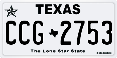 TX license plate CCG2753