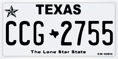 TX license plate CCG2755