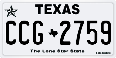 TX license plate CCG2759