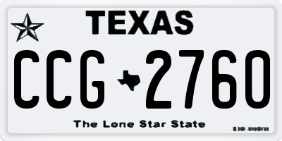 TX license plate CCG2760