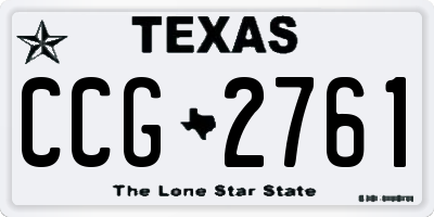 TX license plate CCG2761