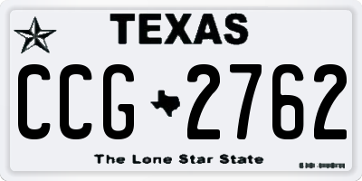 TX license plate CCG2762