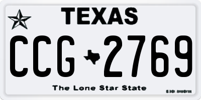TX license plate CCG2769