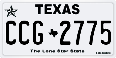 TX license plate CCG2775