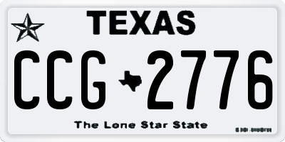 TX license plate CCG2776