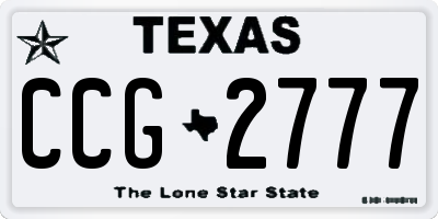 TX license plate CCG2777