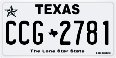 TX license plate CCG2781