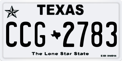 TX license plate CCG2783