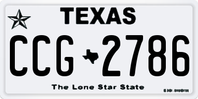 TX license plate CCG2786