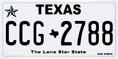 TX license plate CCG2788