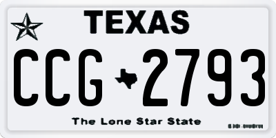 TX license plate CCG2793
