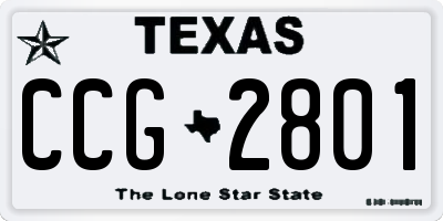 TX license plate CCG2801