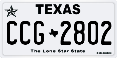 TX license plate CCG2802