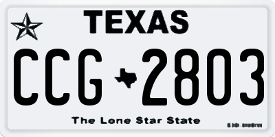 TX license plate CCG2803