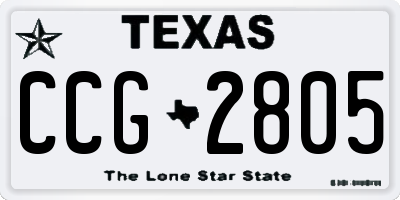 TX license plate CCG2805