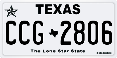 TX license plate CCG2806
