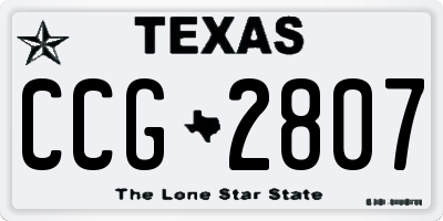 TX license plate CCG2807