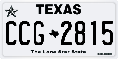 TX license plate CCG2815